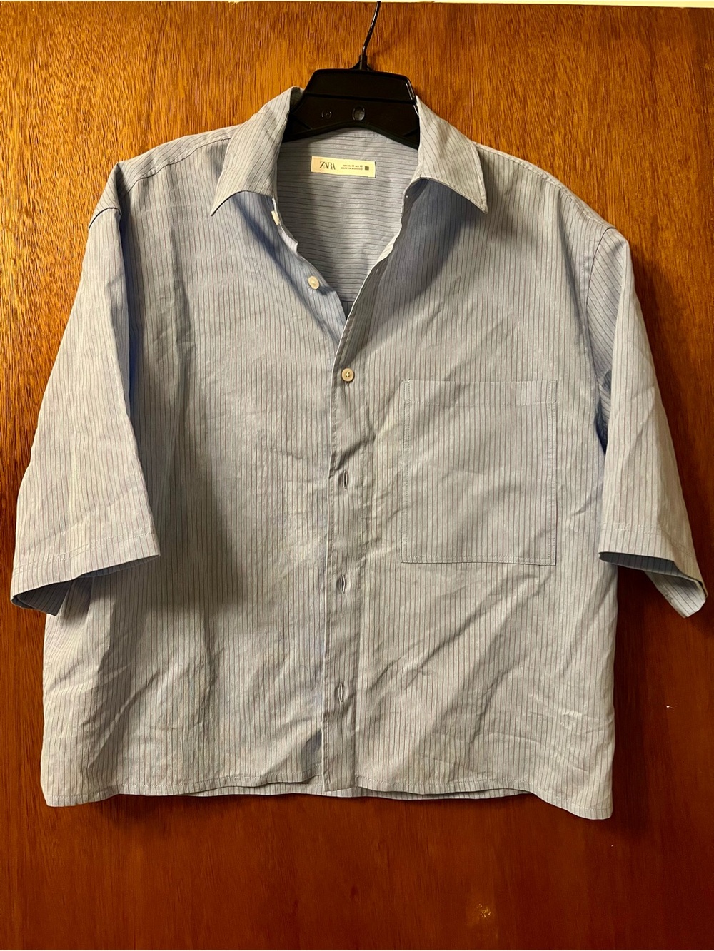 Zara Boxy Short-Sleeve Button-Up Shirt